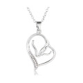 Heart Necklace In 925 Silver Chain Necklace IN Aniversary Diamond Neckacle Women